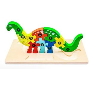 Bo & Mila - Houten Puzzel Dinosaurus - 3D Kinder Puzzel - Educatief Speelgoed Kinderen - Montessori - Cadeau Jongen Meisje