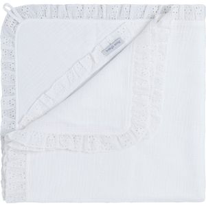 Baby's Only Wikkeldeken - Omslagdoek baby Calm - Teddy voering - Wit - 75x75 cm - Geschikt voor drie- en vijfpuntsgordel