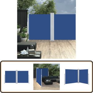 vidaXL Windscherm Uittrekbaar - 160x600 cm - Blauw Windscherm - Luifel - Buitenschutting - Privacy Screen - Terrasscherm