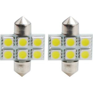 C5W autolamp 2 stuks 31mm wit | LED festoon SV8.5 1.44W - 12V DC