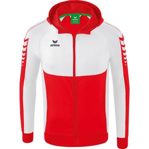 Erima Six Wings Trainingsjack Met Capuchon Kinderen - Rood / Wit | Maat: 164