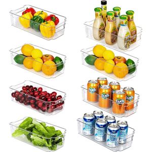 Koelkast Organizer Set van 8, Keuken Opbergdoos & Organisatie, Stapelbare Koelkast Organizer Box, Keuken BPA Gratis Opslag, Ideaal voor Keukens, Koelkasten, Kasten
