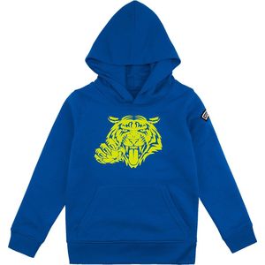 Most Hunted - kinder hoodie - tijger - blauw - fluor geel - maat 98/104