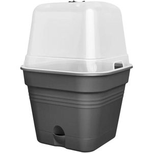 Kweekpot Vierkant Allin1 20 - Bloempot voor Kweken En Oogsten - Ø 19.5 x H 16.5 cm - Living Black