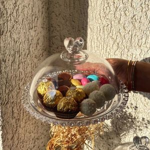 KRD Home Beads – Glazen Mini Taartplateau – 19.5 cm