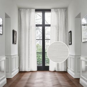 HOOMstyle Gordijnen - Inbetween - Set van 2 - Lichtdoorlatend - Met Plooiband - 140x270cm (2x) - Off White
