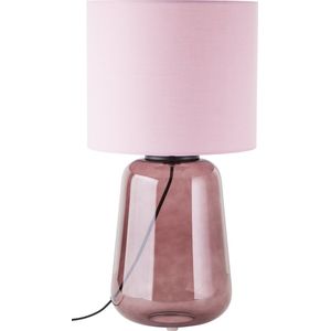 Brilliant Hydra tafellamp 56cm mauve/violet glas/textiel snoer schakelaar 1x A60, E27, 60 W, geschikt voor normale lamp (niet inbegrepen)
