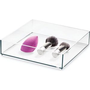 Lade-organisatiesysteem, kaptafel-organizer voor laden uit de Signature-serie van Sarah Tanno, combineerbaar make-up-organizer-element van kunststof, transparant