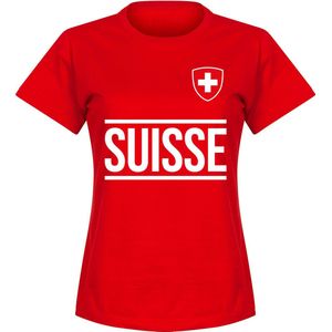 Zwitserland Team T-Shirt - Rood - Dames - XL