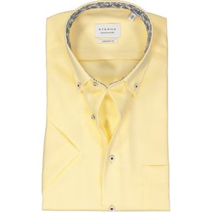 ETERNA comfort fit overhemd korte mouw - Oxford - geel (contrast) - Strijkvrij - Boordmaat: 42