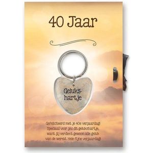 Gelukshart Sleutelhanger  Giftcard 40 jaar