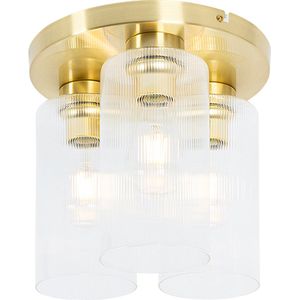 QAZQA laura - Art Deco Plafondlamp - 1 lichts - Ø 28 cm - Goud - Woonkamer | Slaapkamer | Keuken