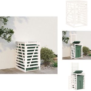 vidaXL Containerberging - Containerbergingen - Afvalbakberging - Tuinberging Container - Containerberging 84x90x128,5 cm massief grenenhout wit