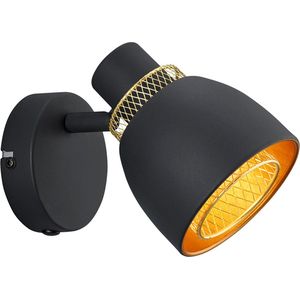 LED Wandspot - Torna Blado - E14 Fitting - 1-lichts - Rond - Mat Zwart - Metaal