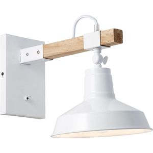 BRILLIANT lamp Hank wandlamp hangend wit hoogglans | 1x A60, E27, 40W, geschikt voor normale lampen (niet inbegrepen) | Schaal A ++ tot E | Met tuimelschakelaar