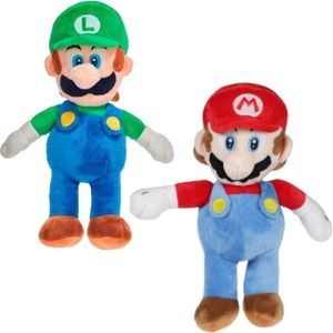 Super Mario Set van 2 Pluche Knuffel 21 cm (Mario/Luigi) {Speelgoed knuffels voor kinderen jongens meisjes | Nintendo Mario Bros Plush Toy}