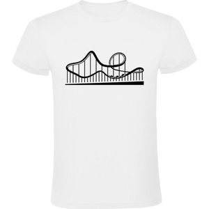 Achtbaan Heren T-shirt | attractiepark | pretpark | achtbanen | rollercoaster | roetsjbaan | Wit