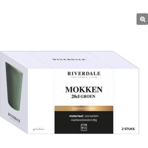 Riverdale Endless servies - koffiemok 20cl groen set 2 stuks