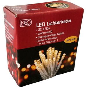 LED lampjes - 20 Leds - Kerstverlichting - batterij - warm wit - 210 cm
