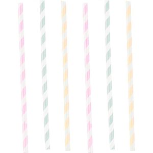 Amscan Rietjes Gestreept Pastel 23 Cm Papier 12 Stuks