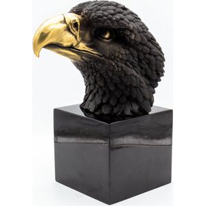 Adelaarskop - Bronzen sculptuur op marmer sokkel - Luxe woondecoratie - Art Deco