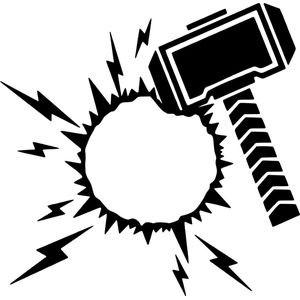 Auto - raam sticker grappige hamer - gat - auto tuning