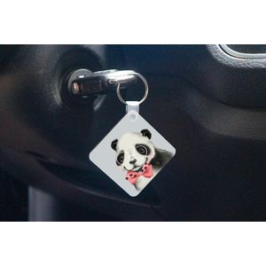 Sleutelhanger - Uitdeelcadeautjes - Panda - Kinderen - Strik - Plastic