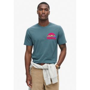 Superdry Great Outdoor Chest Graphc T-shirt Met Korte Mouwen Blauw L Man