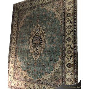 Perzisch tapijt - Vintage vloerkleed – blauw – tapijt �– Karpet - 270x218
