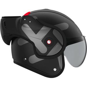 ROOF - RO9 BOXXER TWIN MATT BLACK - Systeemhelmen - Scooter helm - Motorhelm - Zwart - ECE 22.05 goedgekeurd