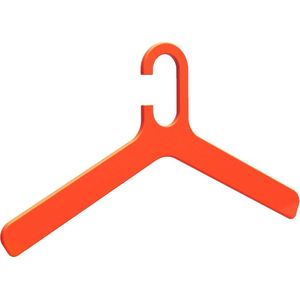 [Set van 5] Uniek vormgegeven retro oranje melamine garderobehangers / kledinghangers / kapstokhangers / jashangers