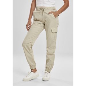 Urban Classics - High Waist Jogging Cargobroek - L - Creme