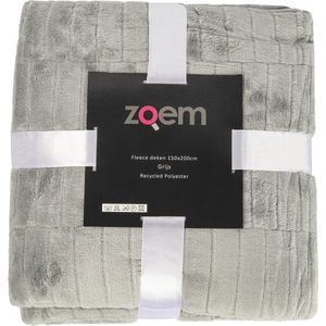 Zoem - Fleece deken XL - Fleece plaid XL - Recycled -Grijs - Kerst - Picknick - Terras - Tuinset - Duurzaam - 205 x 150 - 300 gsm - Kleedje