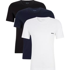 HUGO BOSS Classic T-shirts regular fit (3-pack) - heren T-shirts O-hals - wit - navy - zwart - Maat: XL