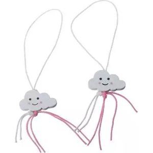 10 Gelukspoppetjes in de vorm van een wolk wit met roze - bedankje - geluk = geboorte - baby - zwanger - babyshower - genderreveal