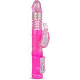 EasyToys Stotende Rabbit Vibrator met 6 Vibratie en Rotatie -Standen - Roze