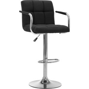 vidaXL Barstoelen 2 st zwart - Modern en Comfortabel Barstoel - Design Barstoel - Zwarte Barstoel - Stoffen Barstoel - Barstoelen Set