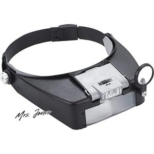 Mrs. Jones Vergrootglas hoofdband - vergrootglas handenvrije - vergrootglas led-juweliersloep voor brildragers - sieraden diamant postzegels tandarts. .