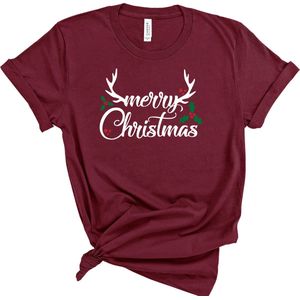 Lykke Christmas T-Shirt | Kerst | Merry Christmas | Mannen - Vrouwen - Unisex | Katoen | Maroon | Maat L