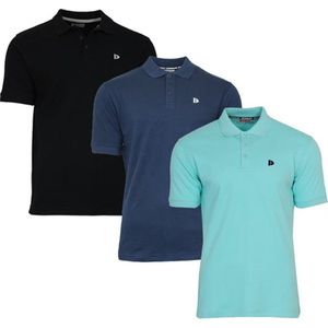 3-Pack Donnay Polo (549009) - Sportpolo - Heren - Black/Navy/Aruba blue (552) - maat 3XL