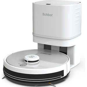 Schbot F1 - Robotstofzuiger 5 jaar garantie - Met dweilfunctie - automatische stofbak-Revolutionaire vloerreinigingsrobot met kunstmatige intelligentie