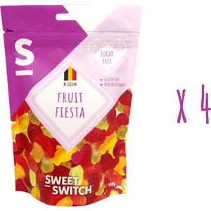 SWEET-SWITCH® - Fruit Fiesta 4 x 150 g - Fruitsnoepjes - Snoep - Suikervrij - Glutenvrij