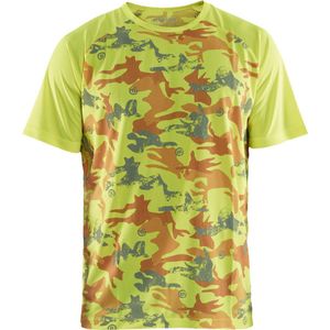 Blaklader T-shirt functioneel camo 3425-1011 - High Vis Geel/Grijs - S