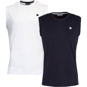 Donnay T-shirt zonder mouw - 2 Pack - Tanktop - Sportshirt - Heren - Maat M - Wit & Navy
