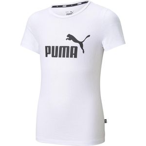 PUMA ESS Logo Tee G Meisjes T-shirt - Wit - Maat 164