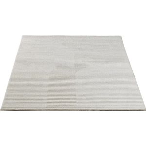 the carpet Everest - moderne vloerkleed (tapijt) laagpolig met hoog-diepteeffect, 3D-effect, hoge vloerdichtheid en aangenaam zacht, crème 80x150 cm