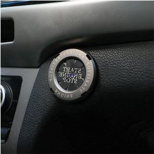 Ontstekingsknop drukschakelaar knopafdekking startknopafdekking voor auto's start-stopknopafdekking krasbestendig auto Titanium Zwart .