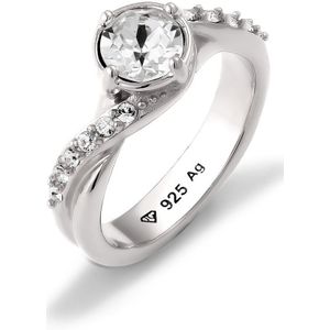 Elli Dames Ring Ring met Stenen Vrouwen Glazen Kristallen Xirius Geslepen Xilion Wit 925 Sterling Zilver Avondkleding