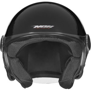 Goedkope Jethelm voor de scooter - Fashionhelm voor de bromscooter - Scooterhelm - Snorfietshelm - Glimmend Zwart XL