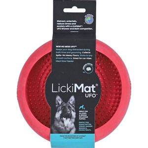 LickiMat UFO - Hondenbak - Likmat / Anti-schrok / Slowfeeder voor Hond - Roze - 20 cm